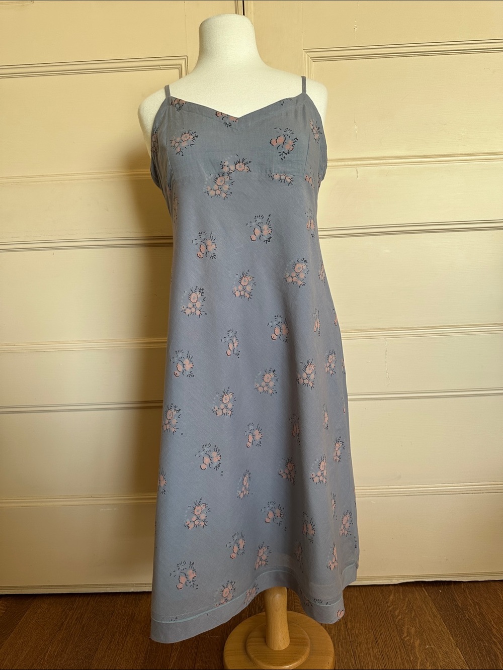 Kerry Cassill 40’s Long Slip Nami Dress Blue Floral